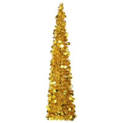 Árbol de Navidad artificial plegable vidaXL PET dorado 150 cm