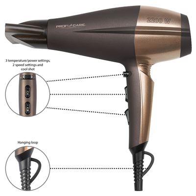 Secador De Pelo Proficare Htd 3010 2200 W Marrón