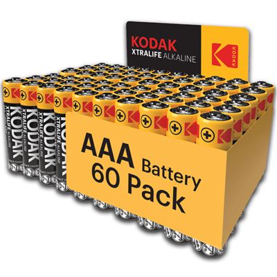 Pilas Kodak Xtralife Aaa-lr3, Alcalinas 1,5v, Paquete De 60