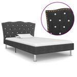 Estructura de cama vidaXL de tela gris oscura 90x200 cm