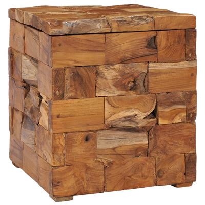 La Entrega Es Aleatoria. Color: Madera Naturalmaterial: Madera Maciza De Tecadimensiones: 40 X 40 X 45 Cm (Largo X Ancho X Alto)Con Un Espacio De Almacenamiento Cubierto Por Una Tapa" Taburete Vidaxl Con Almacenamiento Madera Maciza De Teca