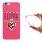 Funda iPhone 6 6S, WoowCase [ iPhone 6 6S ] Funda Silicona Gel Flexible Corazón - I Love You With Every Pixel Of My Heart, Carcasa Case TPU Silicona - Transparente