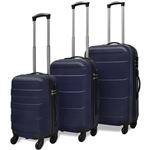 Conjunto De 3 maletas vidaxl azul 45.5x30x20 cm set trolley