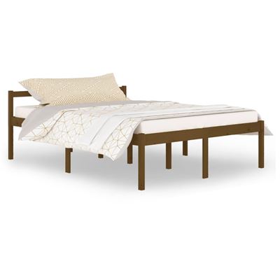Estructura de cama vidaXL madera de pino King marrón 150x200cm, Camas  plegables, Los mejores precios
