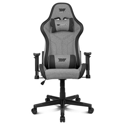 Silla Gaming Drift Gaming Dr90 Tejido Fabric Transpirable, Reposabrazos 2d Acolchado, Cojin Lumbar/cervical, Gris/negro
