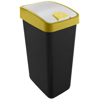 Cubo basura plastico apertura pedal 18 Litros Amarillo