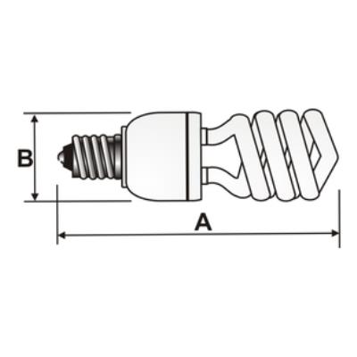 Bombilla bajo consumo miniatura Pulga E-14 11W CAL Electro DH. Con tubo T2 espiral 80.400/11/CAL 8430552121069