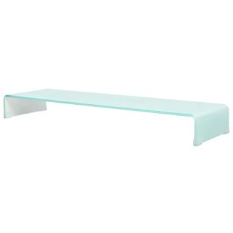 Soporte para TV/Elevador monitor cristal Blanco 110x30x13 cm - 1