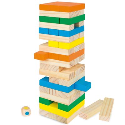 Torre bloques madera piezas de colores - Woomax