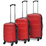 Conjunto De 3 maletas vidaxl rojo 45.5x30x20 cm set trolley