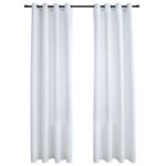 Cortinas opacas anillas de metal 2 pzas blanco crudo 140x245 cm vidaXL