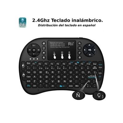 Mini Teclado Inalámbrico con Touchpad 18 Pro Negro