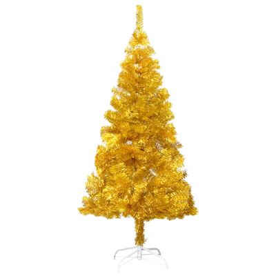 Árbol de Navidad artificial con soporte vidaXL dorado PET 180 cm