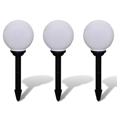 Lámpara Solar De Jardín En Forma De Bola Con Led, 20 Cm, 3 Unidades