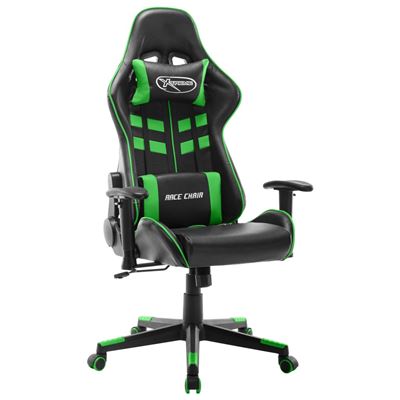 Silla Gaming De Cuero Sintético Vidaxl Negro Y Verde