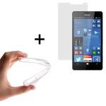WoowCase | Funda Gel Flexible para [ Microsoft Lumia 950 XL ] [ +1 Protector Cristal Vidrio Templado ] Ultra Resistente contra Arañazos y Golpes Dureza 9H, Carcasa Case Silicona TPU Suave