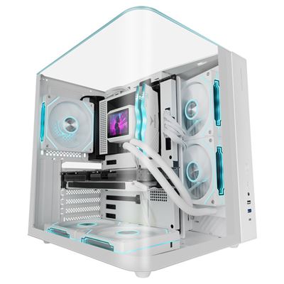 Mars Gaming Blanco Caja Gaming Atx Mc-Infiniolite Cristal Templado Superior De Cristal Doble Cámara
