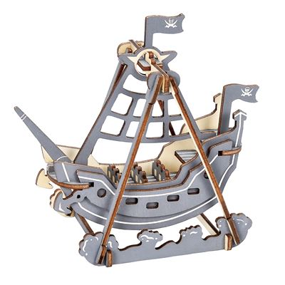 Puzzle 3d Madera Barco Pirata 27 Piezas. 14,5x8x13,6 Cm. Dam Multicolor
