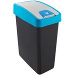 Cubo De Basura con tapa abatible keeeper azul 25l la premium tacto suave 25