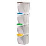 Prosperplast 160566 Juego de 4 cubos reciclaje 100l sortibox plastico en color blanco 4x25l 5905197985763