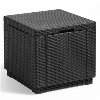 Puf de almacenamiento forma de cubo Allibert, grafito 213816 - Muebles