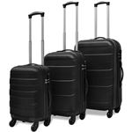 Conjunto De 3 maletas vidaxl negro 45.5x30x20 cm set trolley