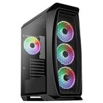 Caja Gaming ATX Aerocool AEROONEDUOBKV1, 4 Ventiladores ARGB, Cristal Templado, Negro