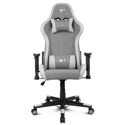 Silla Gaming Drift Gaming Dr90 Tejido Fabric Transpirable, Reposabrazos 2d Acolchado, Cojin Lumbar/cervical, Gris/blanca