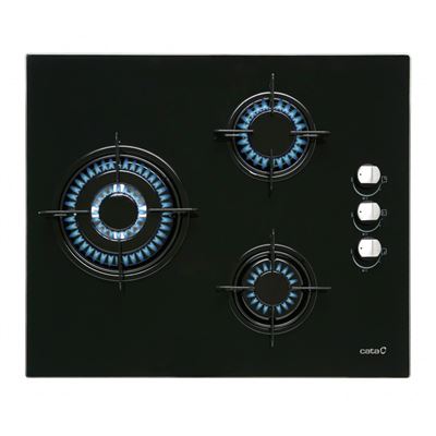 Placa De Gas Cata Sci6021bk 3 Fuegos 60cm 6250w Negro