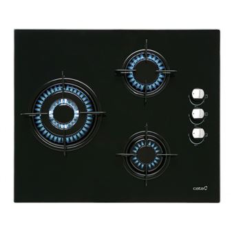 Placa de gas Cata SCI6021BK 3 Fuegos 60cm 6250W Negro - 1