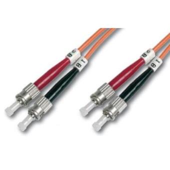 DIGITUS Câble Fibre Optique OM3 Duplex ST-ST 2 M – Multimode 50/125, 10/40/100 Gbit/s, LSZH Turquoise – Réseau Haute Performance