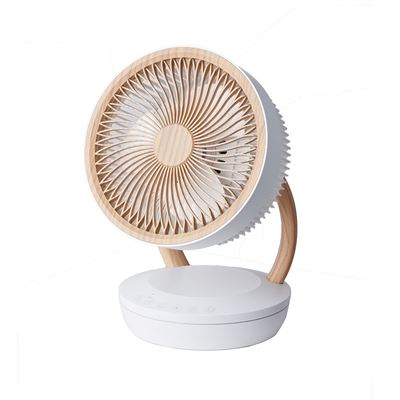 Ventilador De Sobremesa Fabrilamp Ruiseñor 45w Motor Ac 3 Velocidades Blanco Y Madera