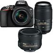 Nikon D3500 + AF-P DX 18-55mm f/3.5-5.6G VR + AF-S DX 55-300mm f/4.5-5.6G ED VR + AF-S 50mm f/1.8G