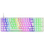 Teclado Mecánico RGB Mars Gaming MKULTRA Blanco, Compacto 96%, Switch Azul, Español