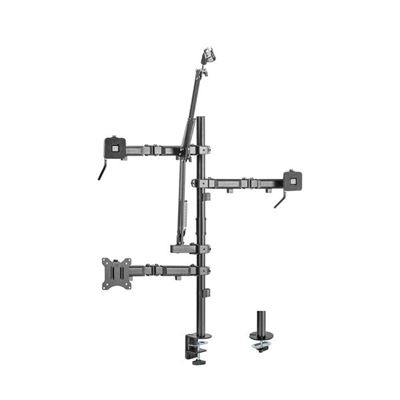 Soporte De Escritorio Kimex 015-3001 Para Monitor + Luz + Cámara Y Micrófono