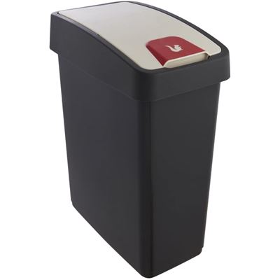 Cubo De Basura Con Tapa Abatible Keeeper Gris Grafito 25l