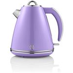 Hervidor Agua Eléctrico Retro 1 5 L inox sin BPA Inalámbrico Morado