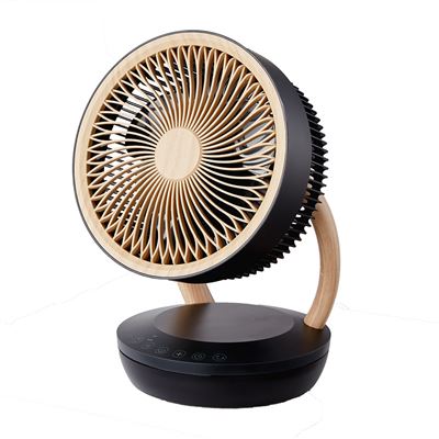 Ventilador De Sobremesa Fabrilamp Ruiseñor 45w Motor Ac 3 Velocidades Negro Y Madera