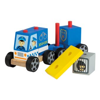 Coche policía modular de madera natural Play&Learn