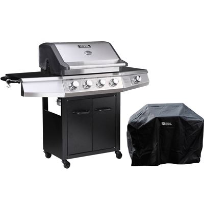 Barbacoa a gas Bingo 5 15.2kW + Funda de protección Negro