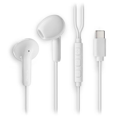 Auriculares De Botón Con Micrófono Ngs Cross Glide White Usb C Cable 1,2 Blanco