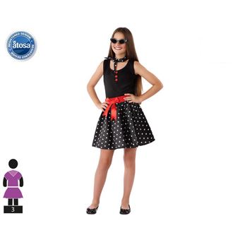 Disfraz años 60 negro niña infantil a años, Juegos de