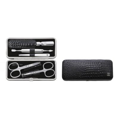 Zwilling Estuche De Manicura De Piel Negro, 5 Pzs