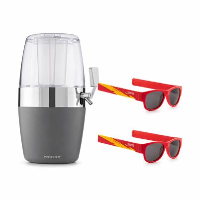 Pack Dispensador De Bebidas Refrigerante Innovagoods 4 L Y 2 Unidades Gafas De Sol Enrollables Sunfold Spain Red