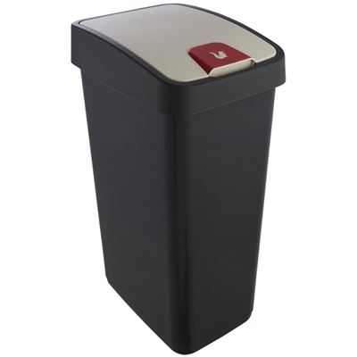 Cubo De Basura Con Tapa Abatible Keeeper Gris Grafito 45l