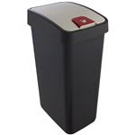 Keeeper Cubo De la basura premium con tapa abatible tacto suave 45 magne gris graphite 45l