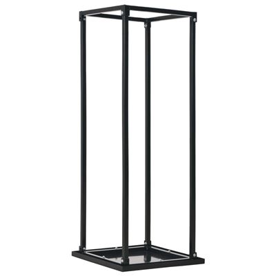 Leñero Con Base Acero Negro 37x37x113 Cm Vidaxl
