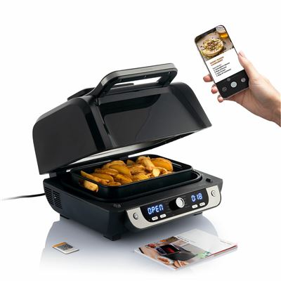 Freidora Sin Aceite Con Grill, Accesorios Y Recetario Innovagoods Fryinn 12-in-1 6000 Negra