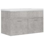 Mueble con lavabo vidaXL aglomerado gris hormigón 80x38,5x46 cm