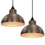 Lámparas colgantes de techo semiesféricas color cobre 2 uds